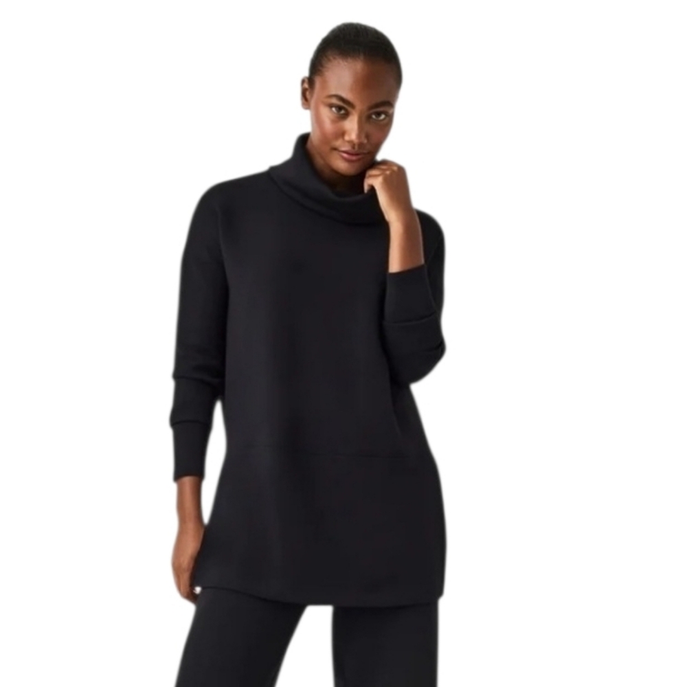 Spanx AirEssentials Turtleneck Tunic in Very Black Minimalist Lounge fits XS - M